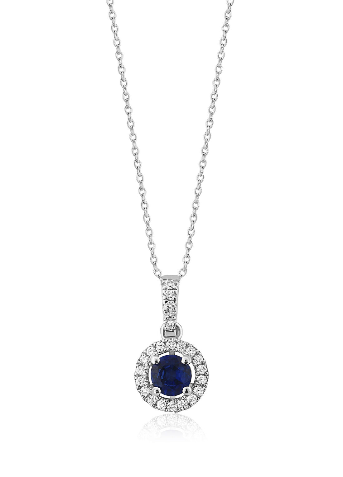 Venta Jewelry Renkli Taşlı Pırlantalı 14 Ayar Beyaz Altın Kadın Kolye