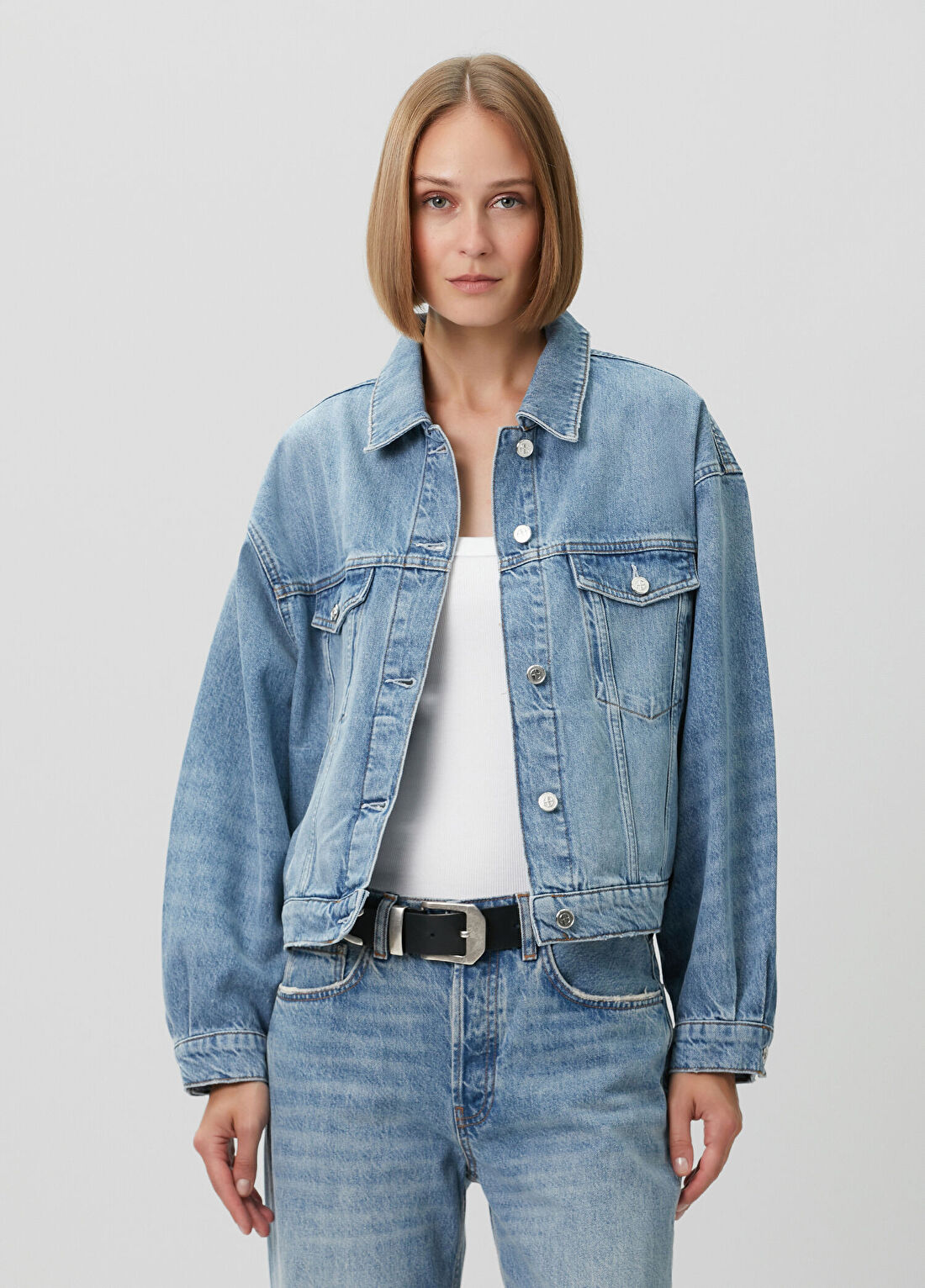 Anine Bing Quincy Mavi Denim Ceket