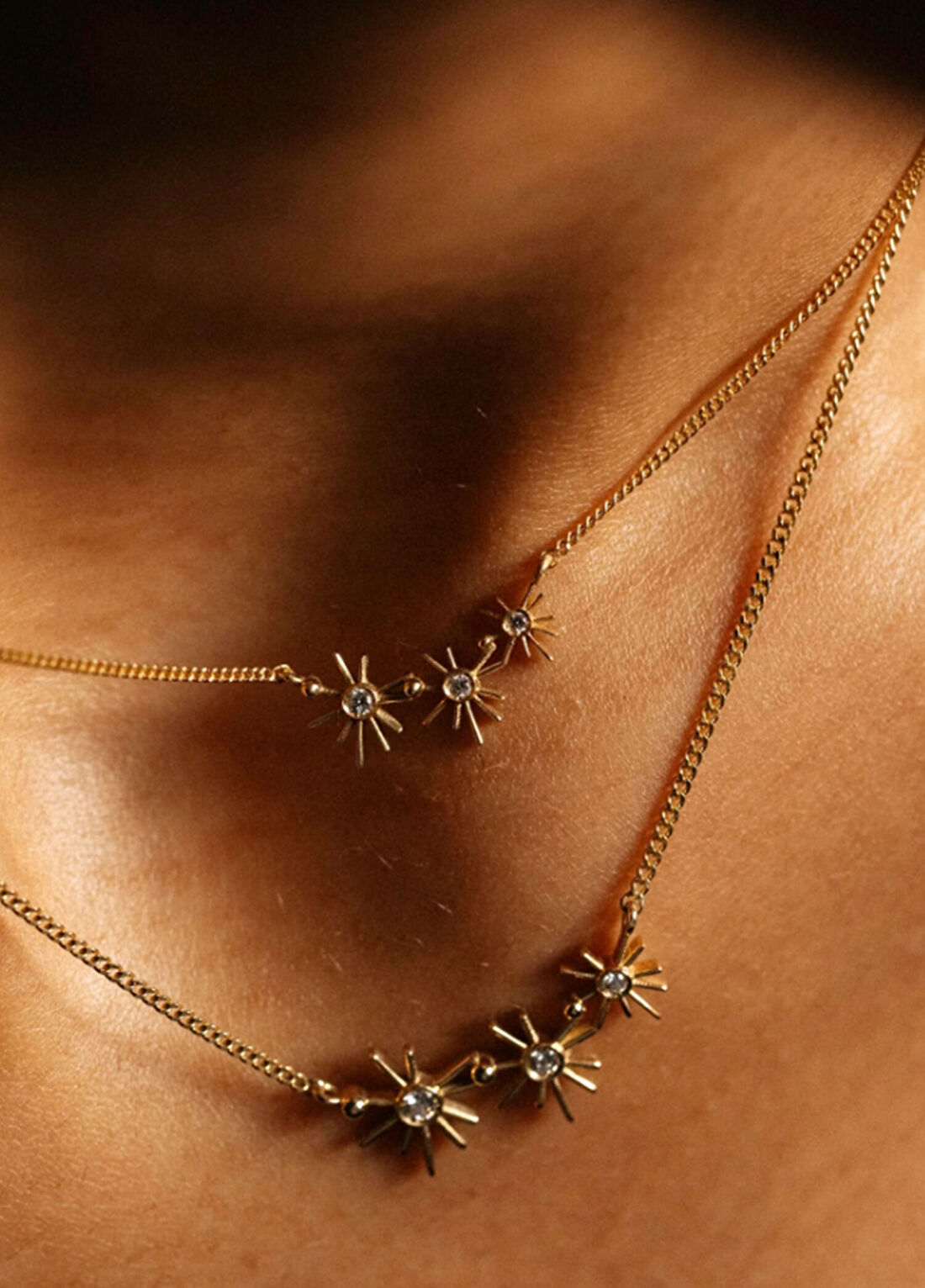 ITA Fine Jewelry Buenos Dias Mini Üçlü Kadın Altın Kolye görsel 2