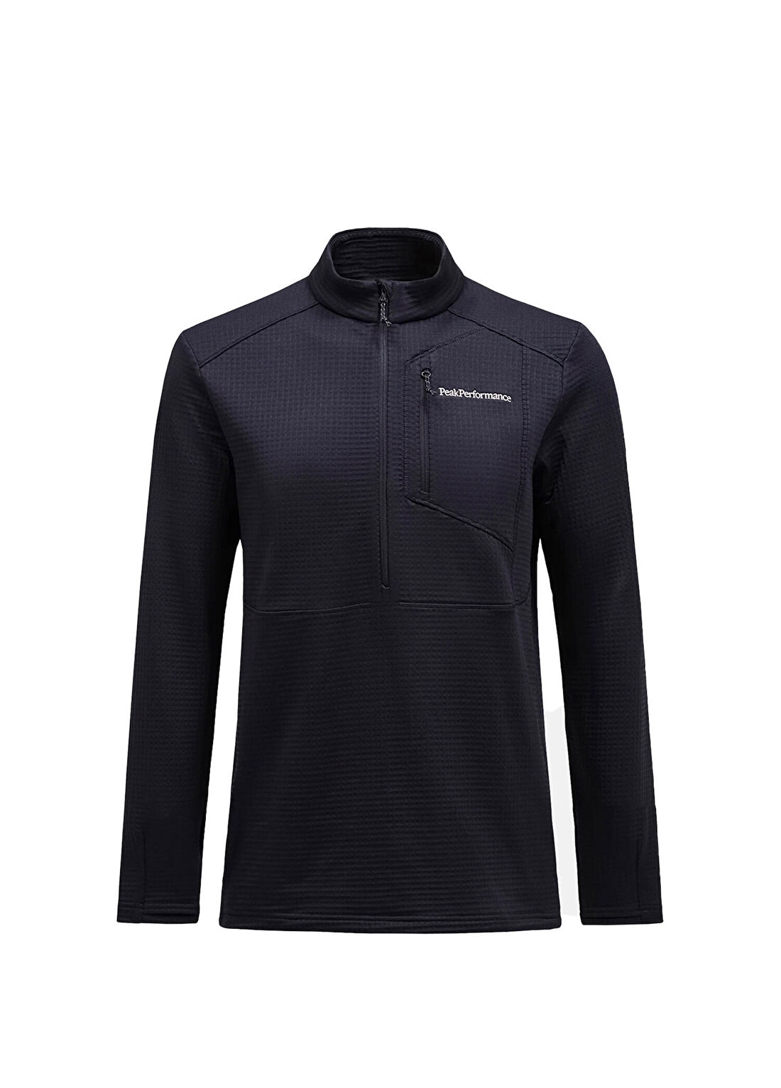 Peak Performance Trail Polartec Fleece Yarım Fermuarlı Siyah Erkek Spor Sweatshirt