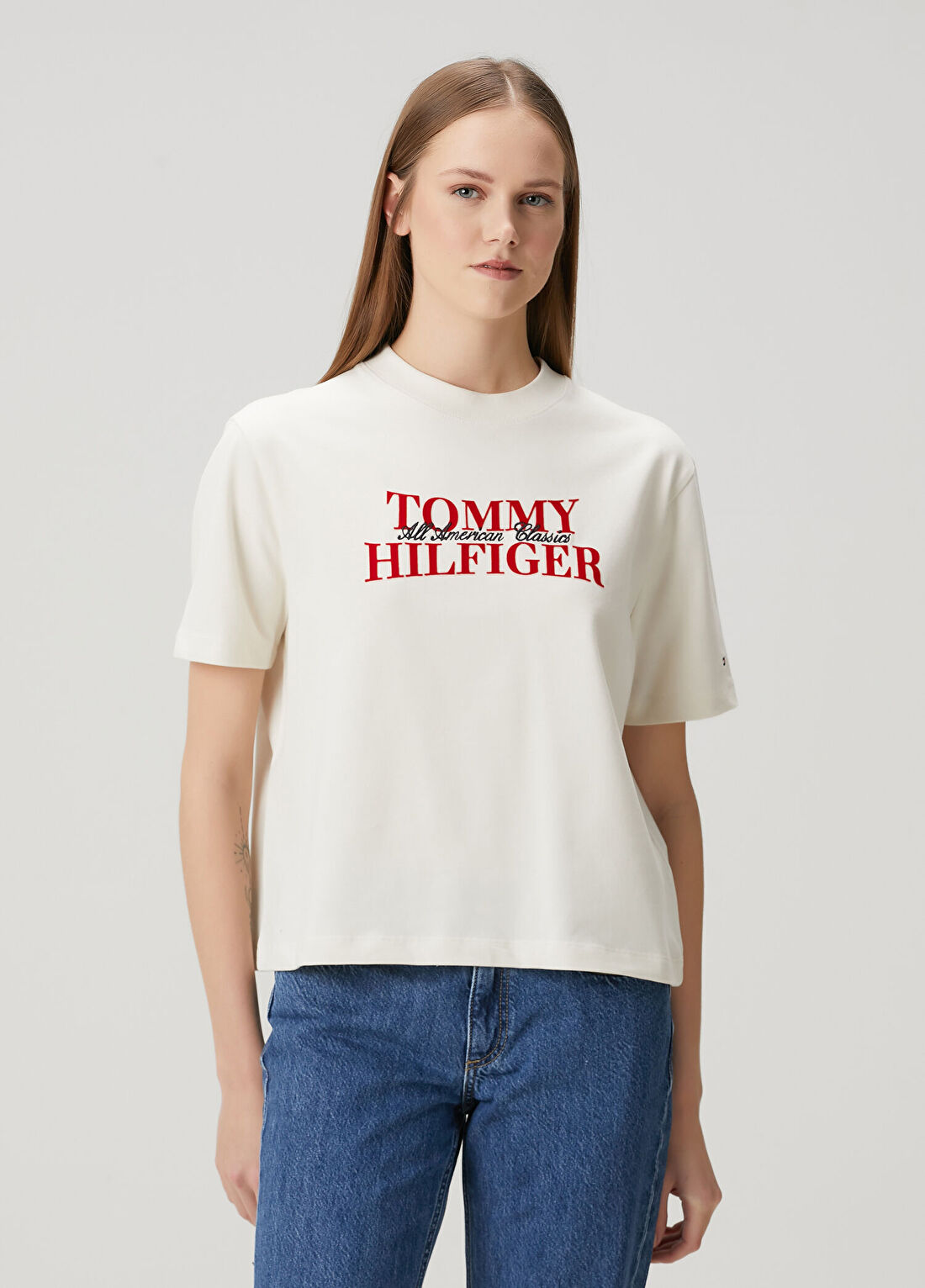 Tommy Hilfiger Beyaz T-shirt görsel 3