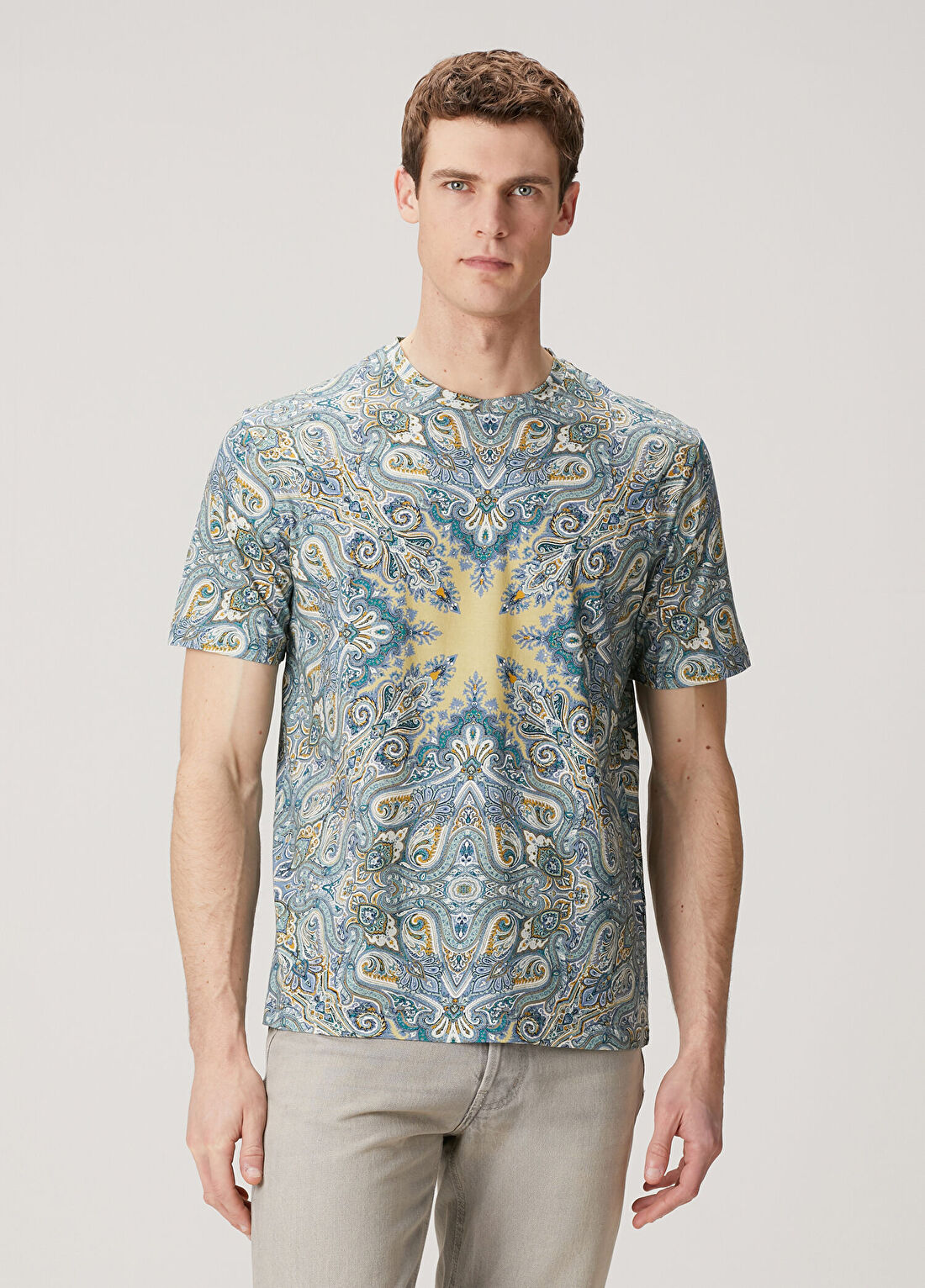 Etro Çok Renkli Yeşil Etnik Desenli T-shirt