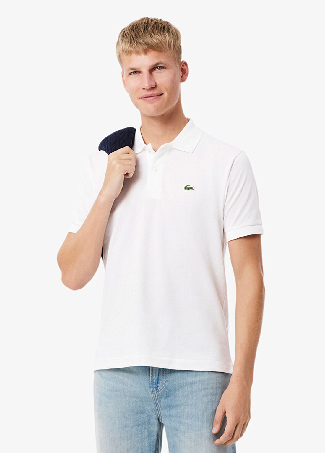 Lacoste L.12.12 Beyaz Polo Yaka Classic Fit Kısa Kollu Erkek T-shirt