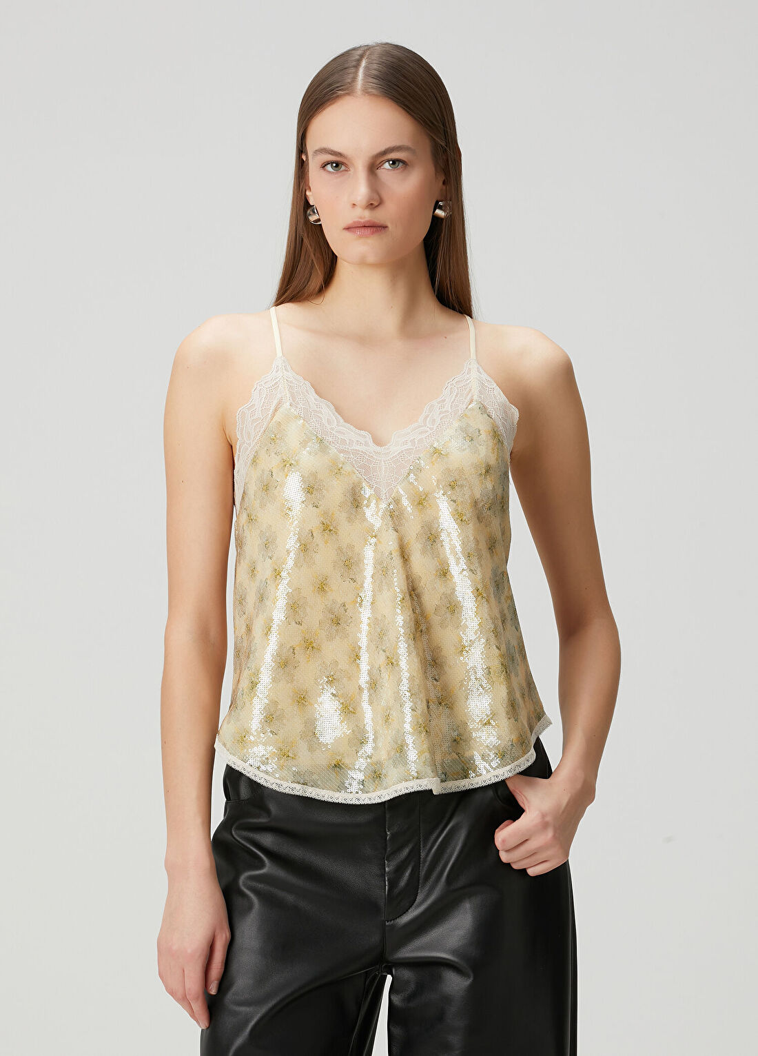 Zadig&Voltaire Christy Krem Payetli Bluz