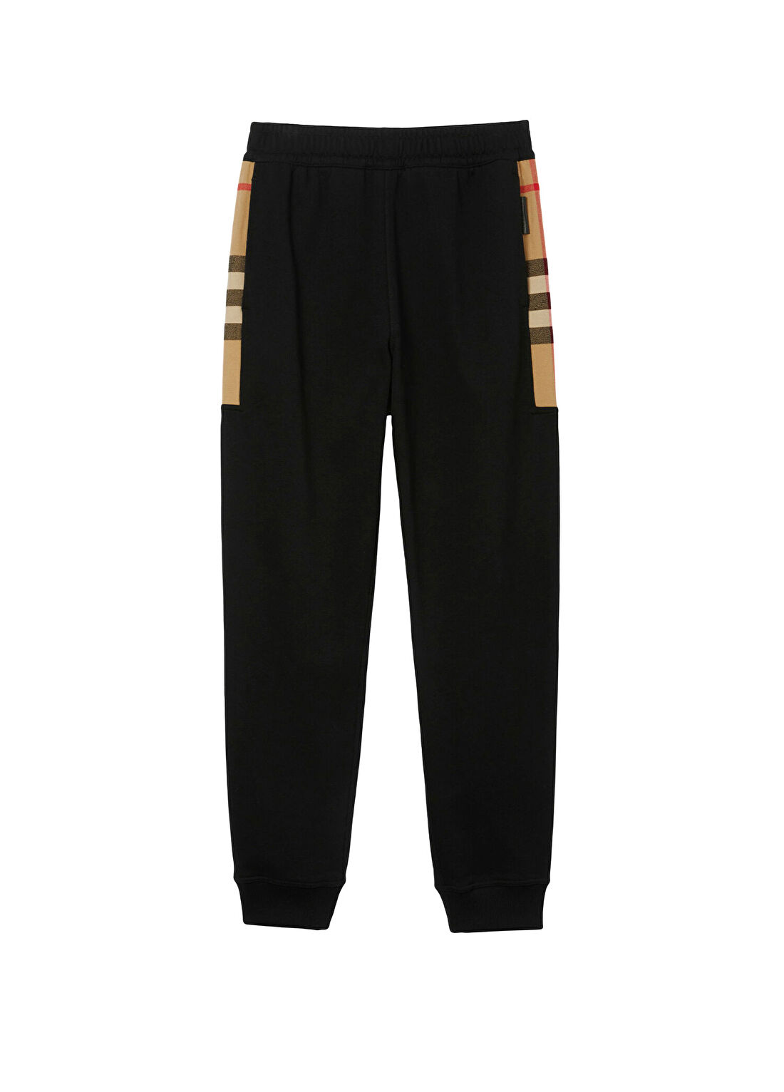 Burberry Check Panel Siyah Pamuklu Erkek Jogging Pantolon