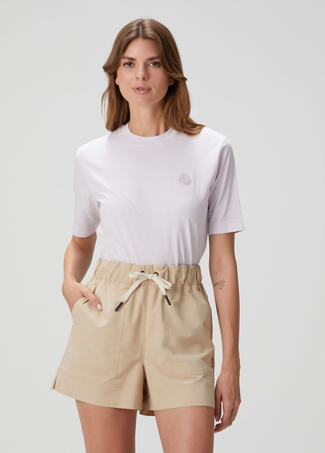 Moncler Lila Logo Patchli T-shirt