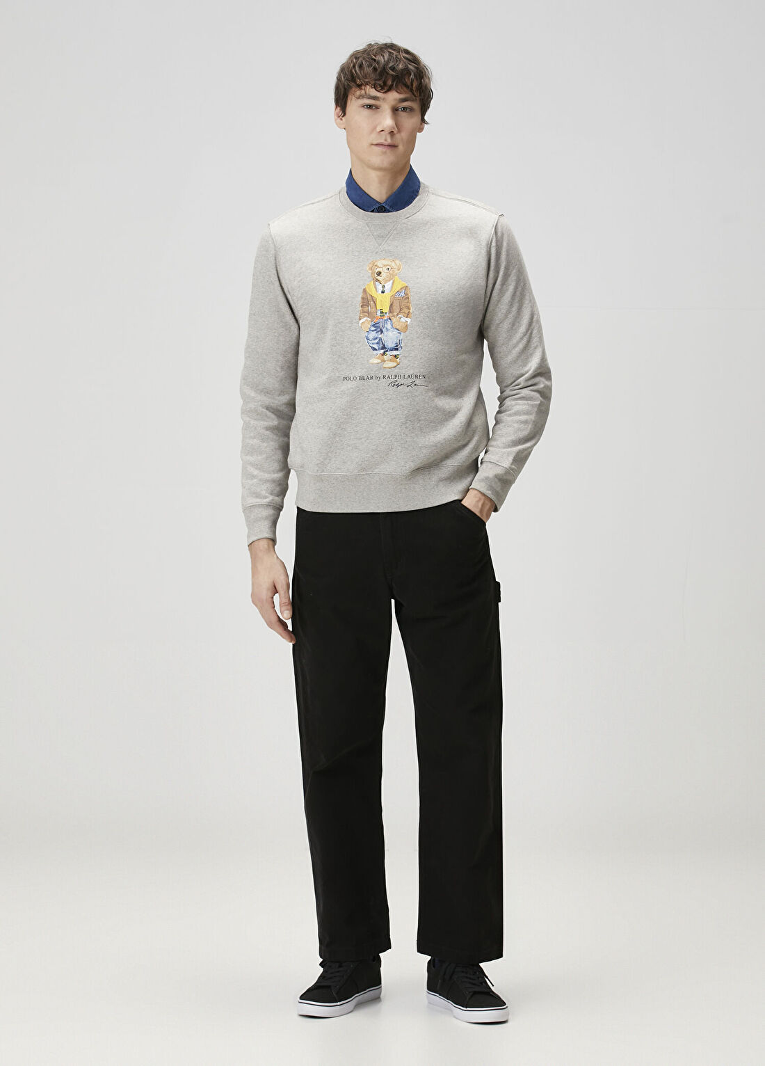 Polo Ralph Lauren Gri Logo Baskılı Sweatshirt görsel 2