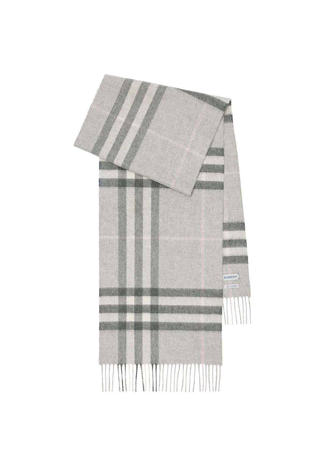 Burberry Check Cashmere Gri Kaşmir Kadın Atkı