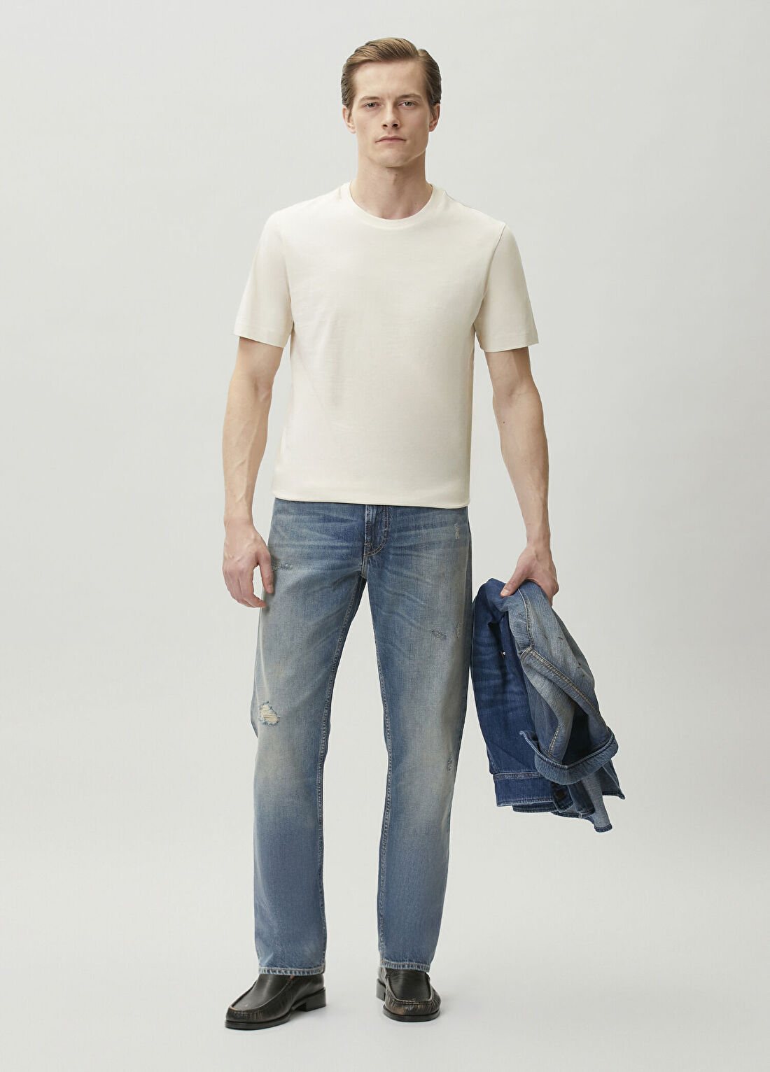 Acne Studios Mavi Yıpratma Detaylı Jean Pantolon