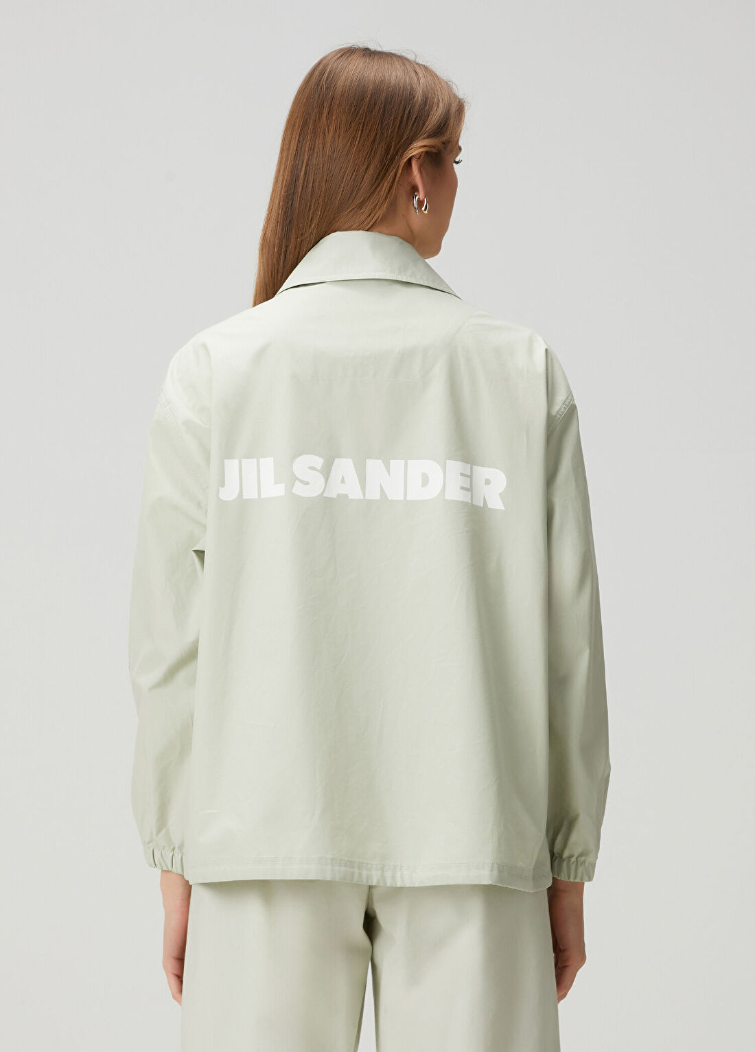 Jil Sander Yeşil Logo Baskılı Ceket görsel 4