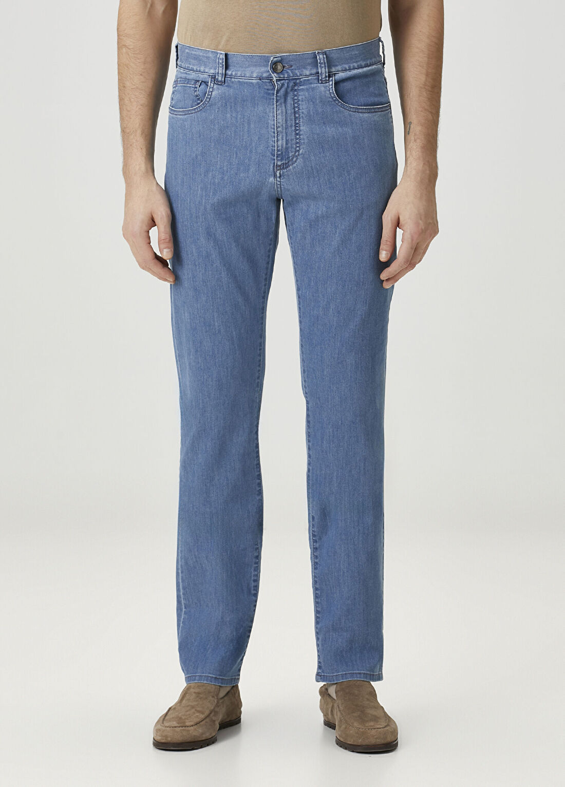 Canali Açık Mavi Jean Pantolon görsel 2