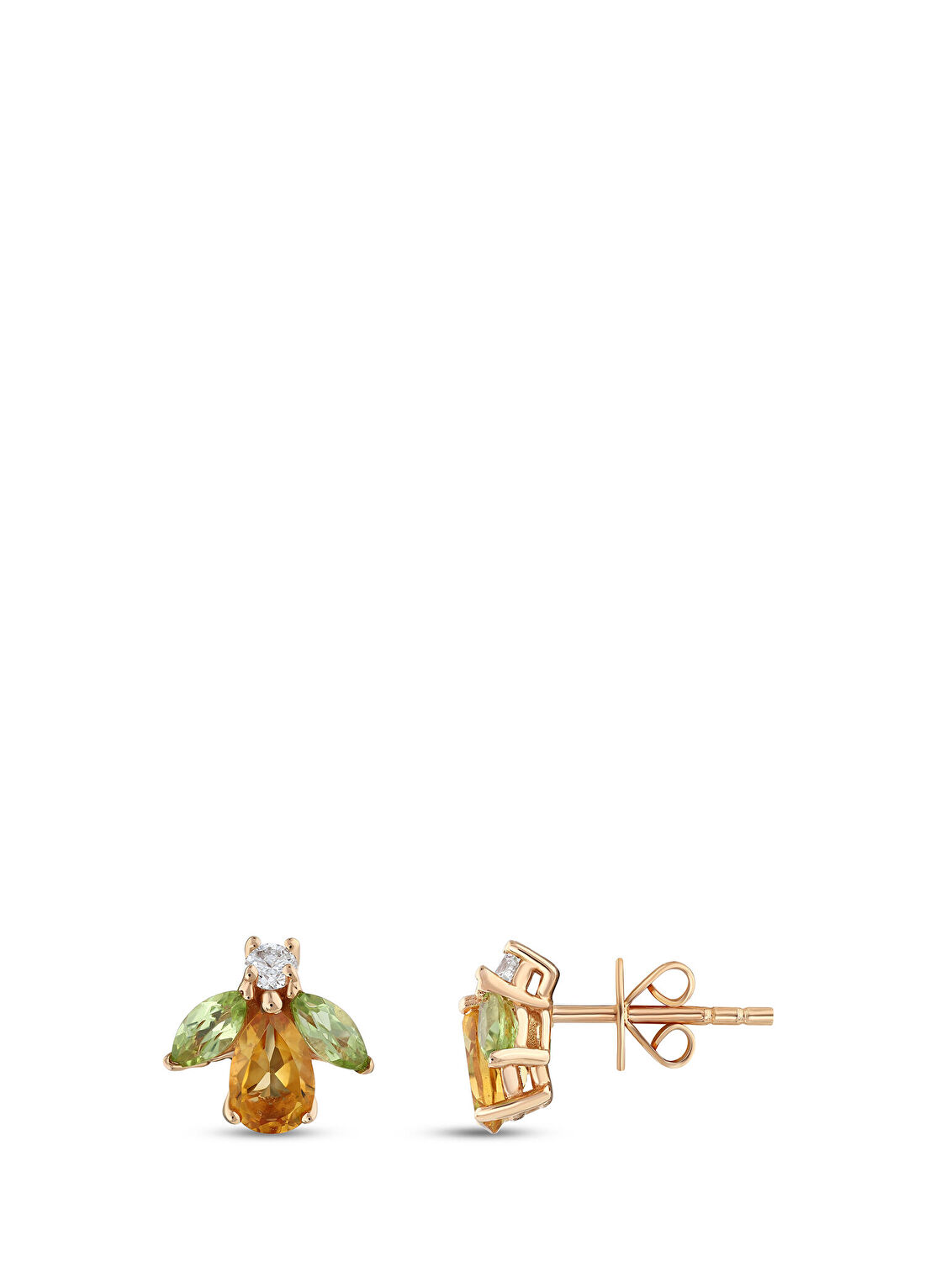 Bee Goddess Honey Pırlantalı Kadın Altın Küpe