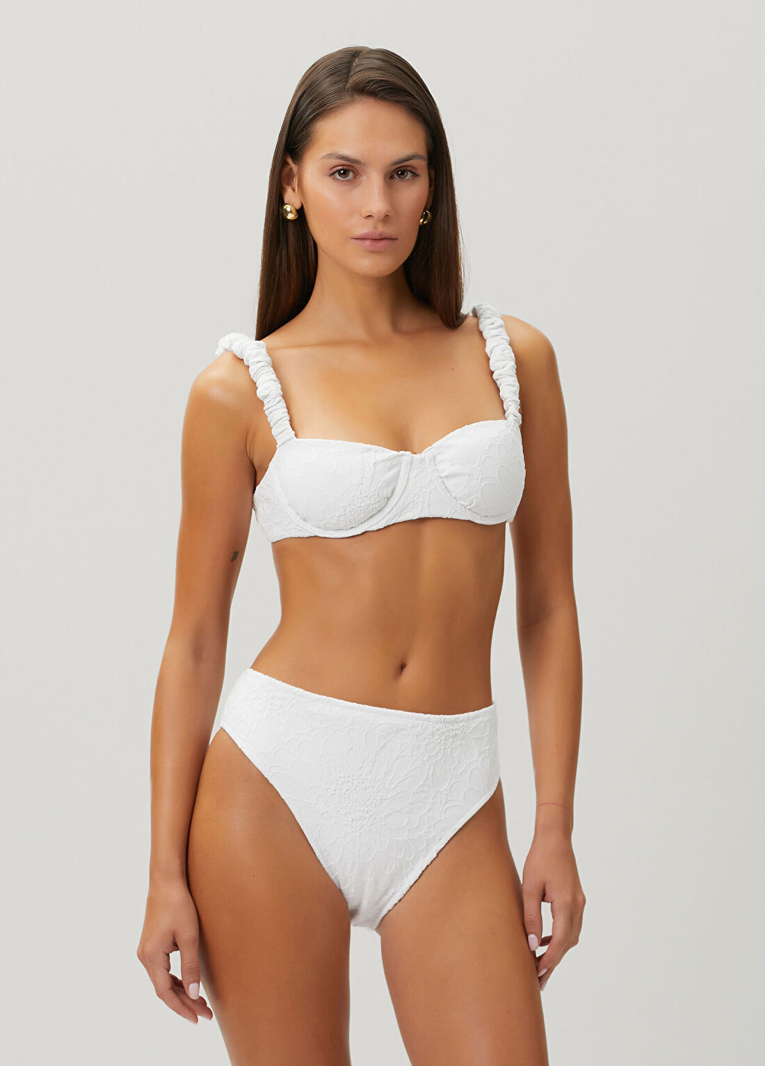 Farm Rio Gerbera Daisy Beyaz Bikini Üstü