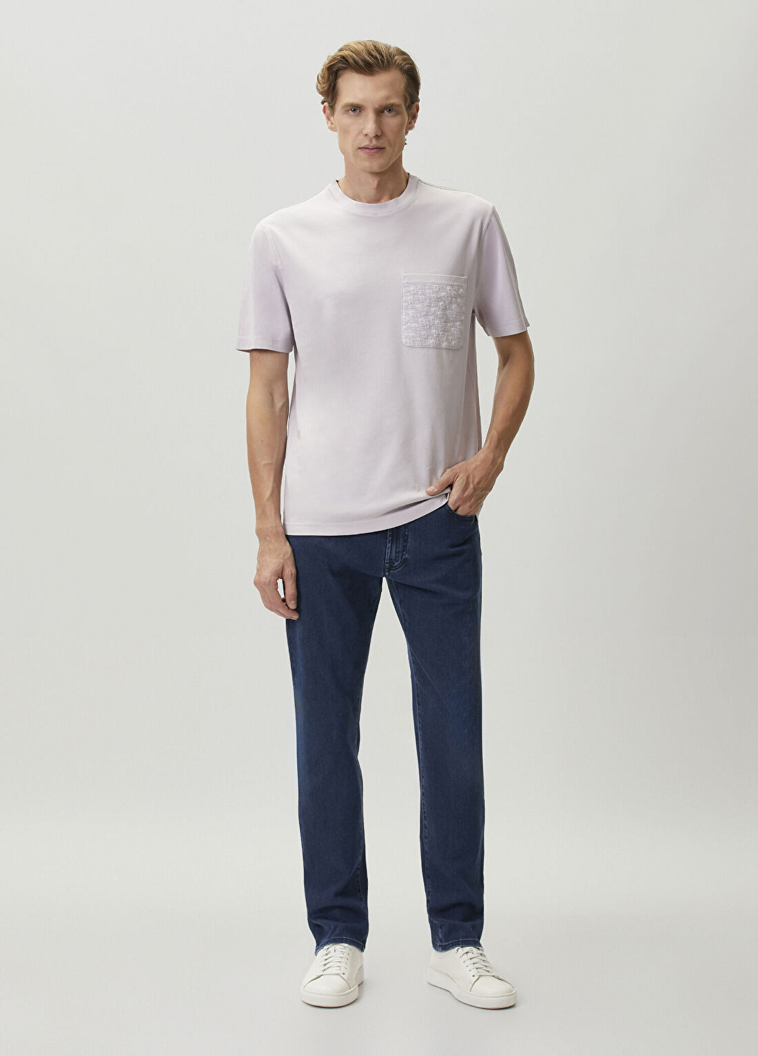 Canali Pembe Cep Detaylı T-shirt görsel 2