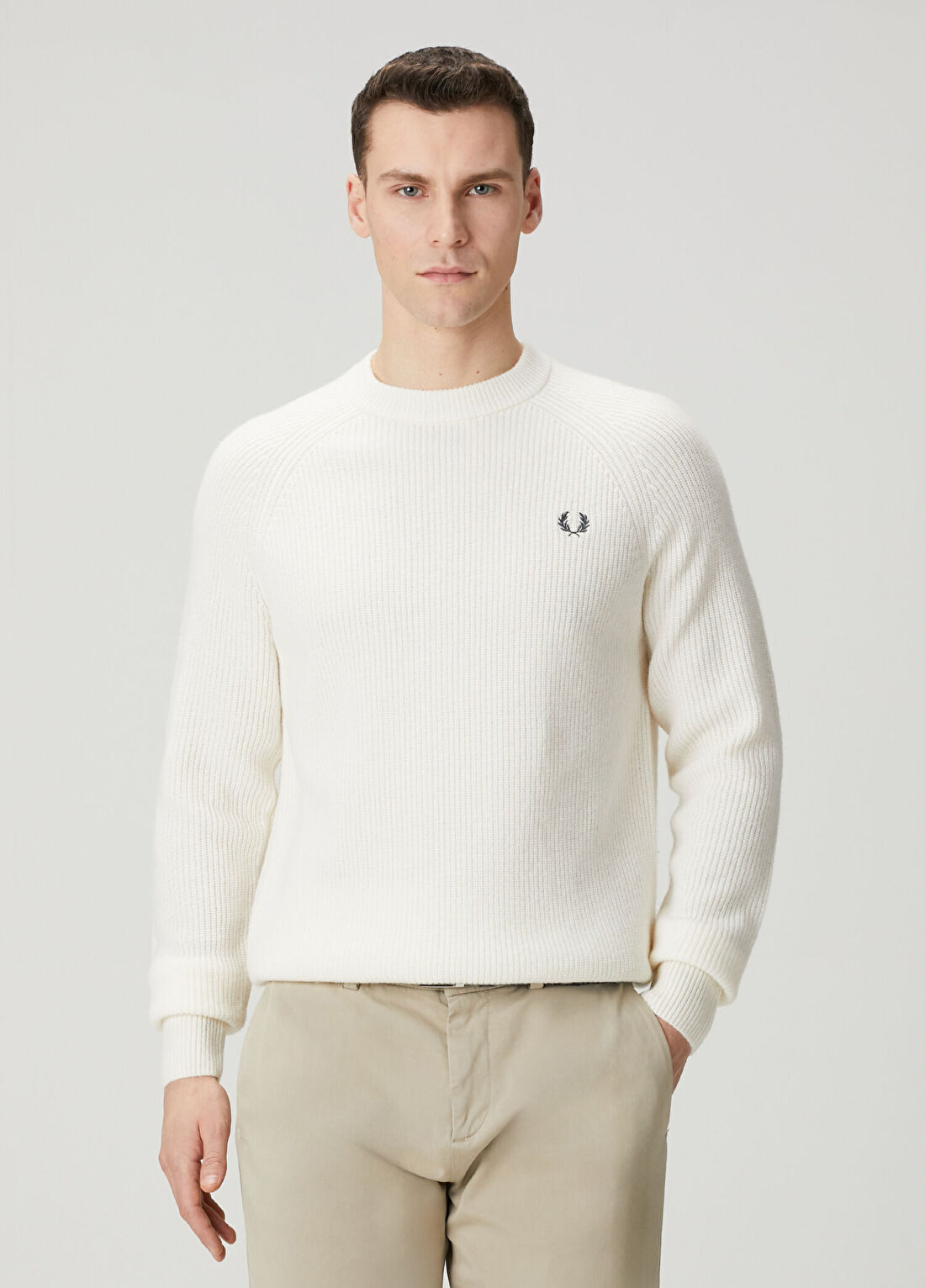 Fred Perry Ekru Yün Kazak