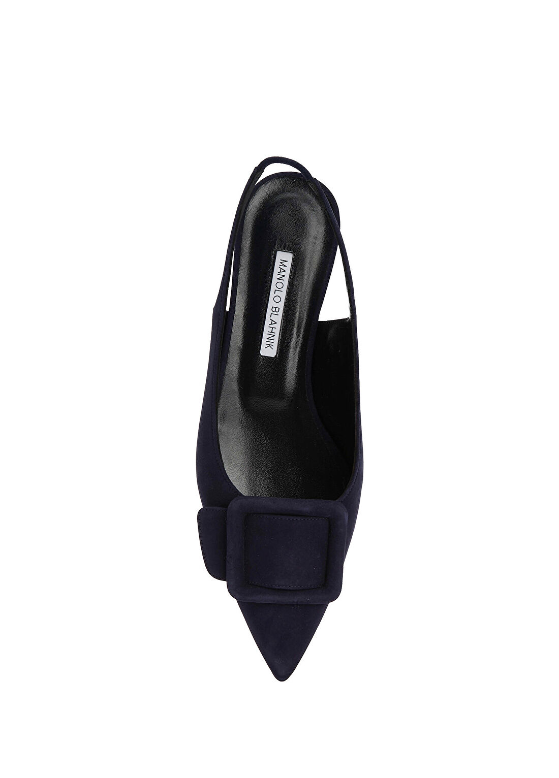 Manolo Blahnik Maylura Lacivert Deri Babet görsel 4