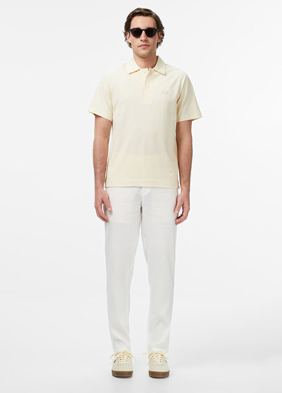 Lacoste Beyaz Tapered Fit Düz Paça Erkek Chino Pantolon