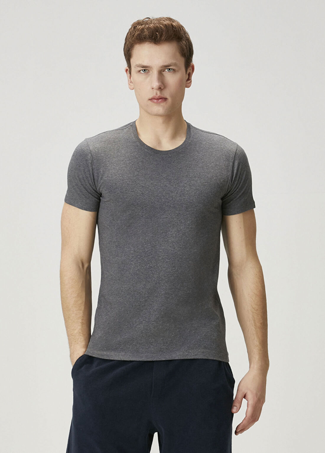 Falke 2li Koyu Gri Basic T-shirt