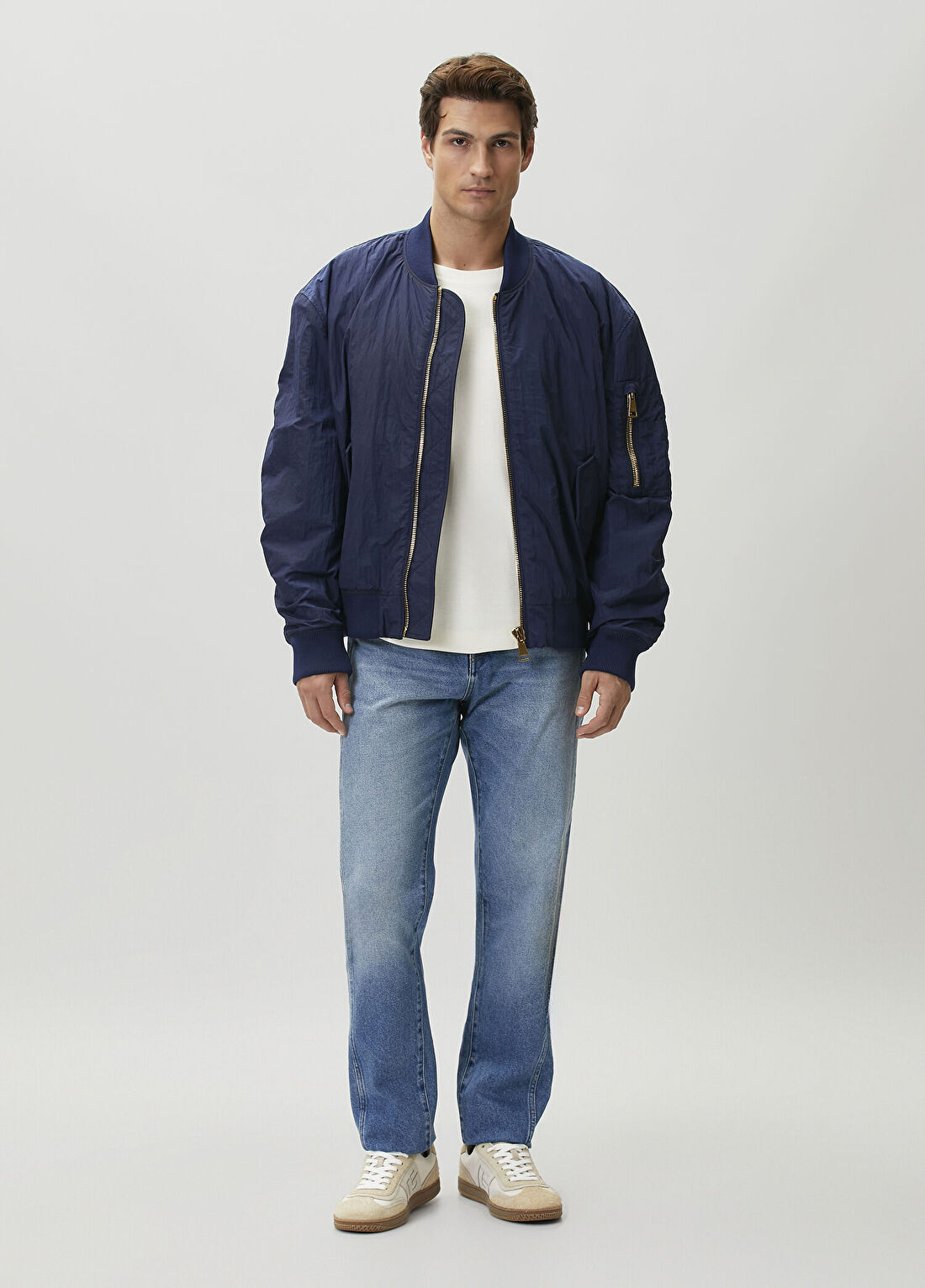 Balmain Lacivert Logo Nakışlı Bomber Mont görsel 2