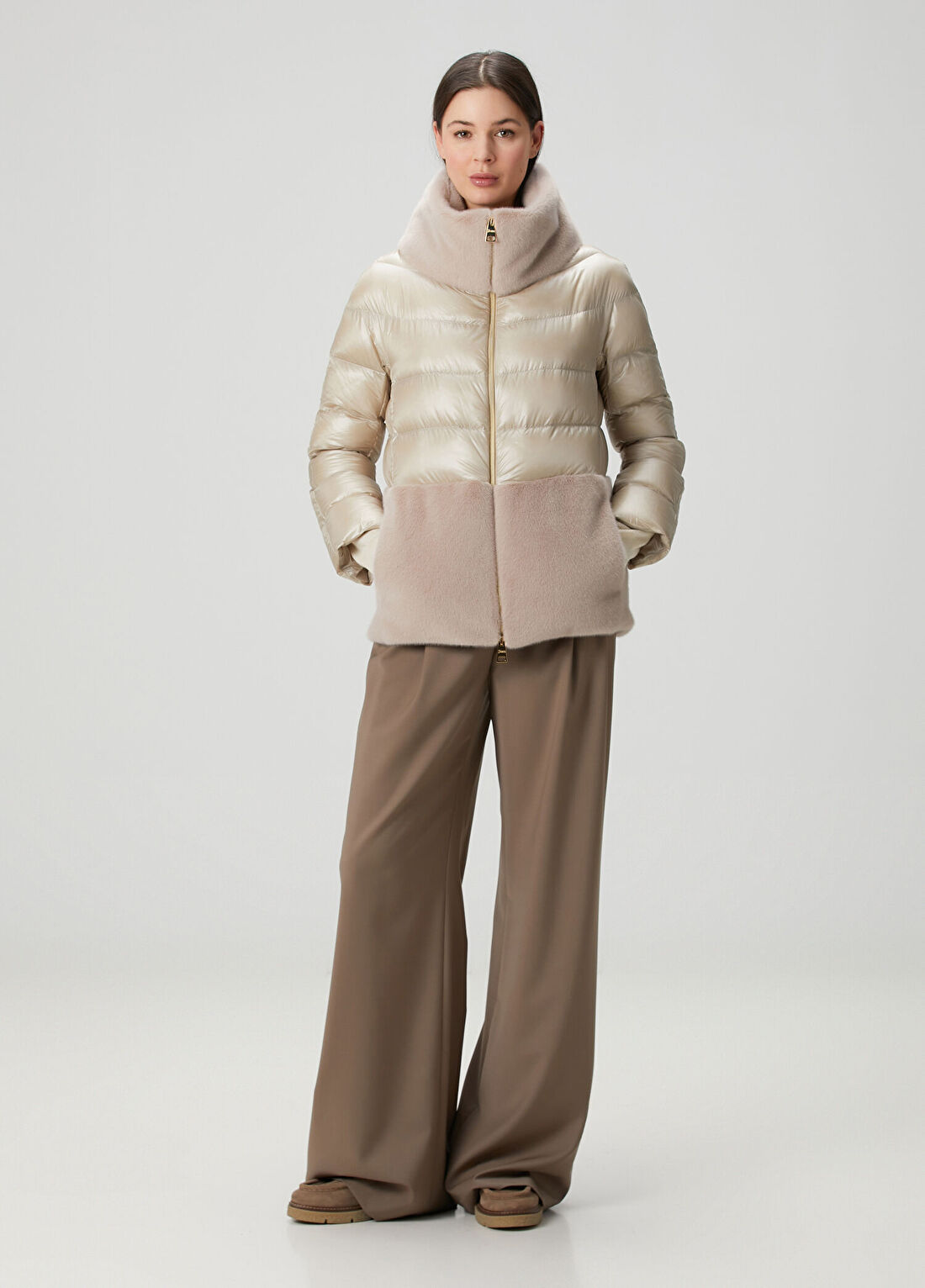 Herno Bej Puffer Mont görsel 2