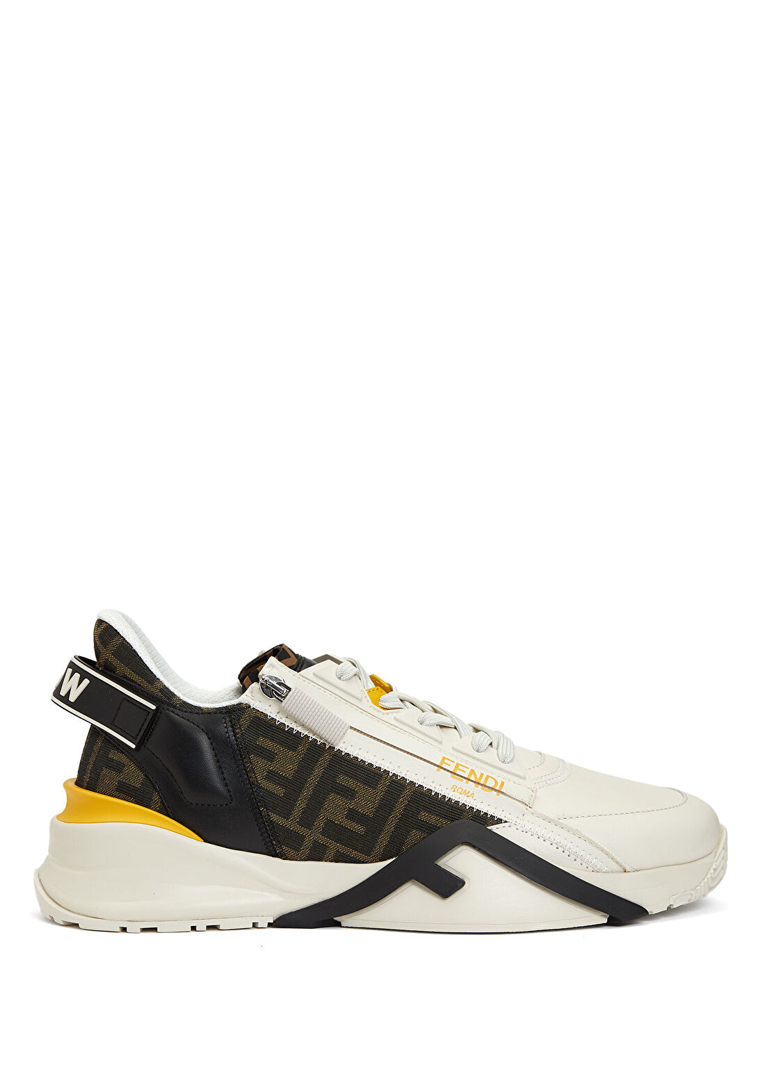 Fendi Flow Kahverengi Beyaz Erkek Deri Sneaker