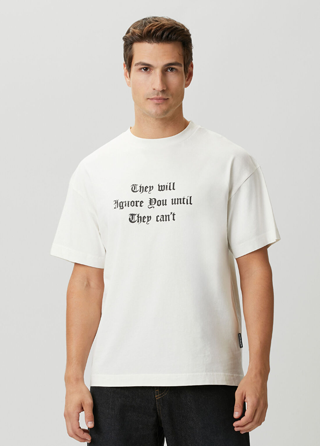 Palm Angels Kırık Beyaz Slogan Baskılı T-shirt