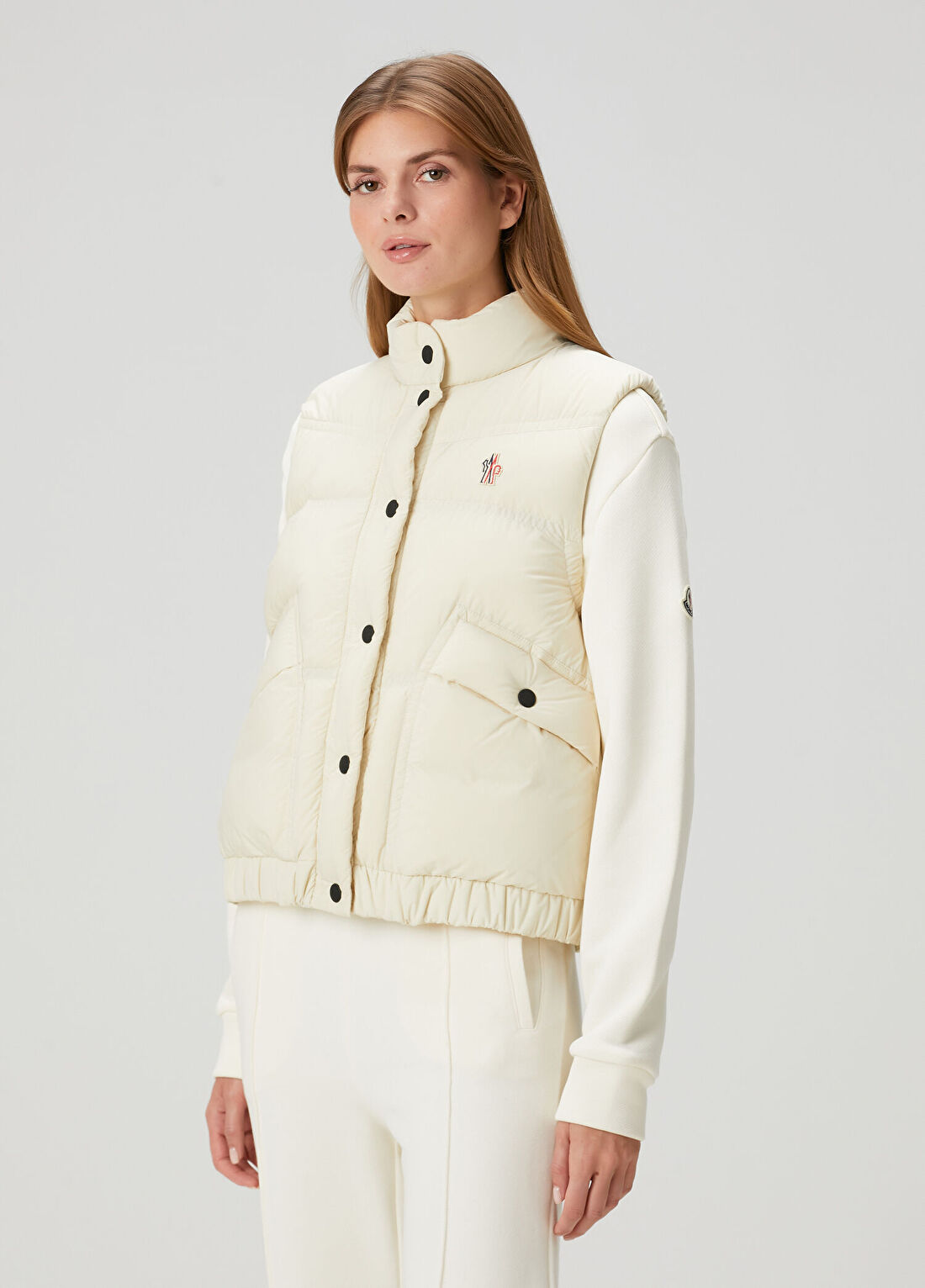 Moncler Grenoble Baise Ekru Yelek görsel 3