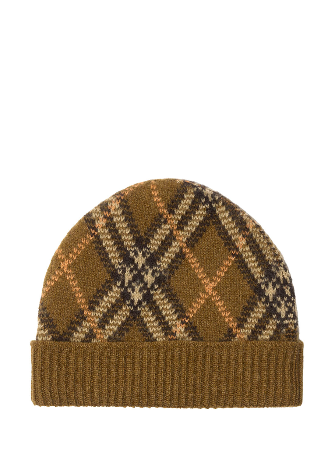 Burberry Check Haki Desenli Kaşmir Unısex Bere görsel 2