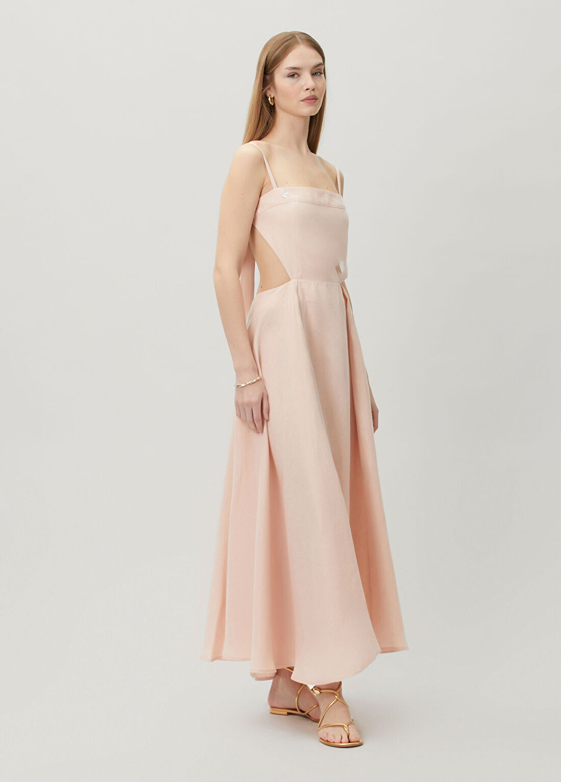 Dor Raw Luxury The Right Words Keten Elbise görsel 2