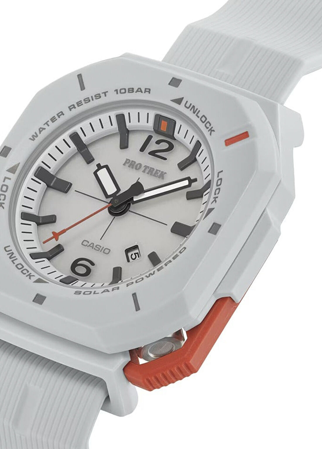 Casio PRJ-01AE-7DR Beyaz Silikon Erkek Kol Saati görsel 2
