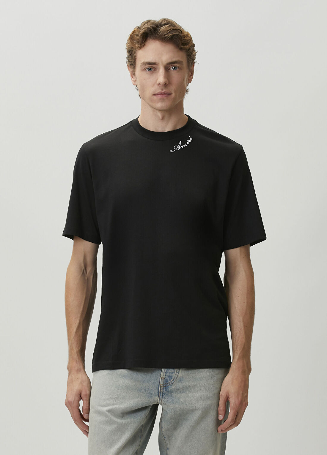 Amiri Siyah Logo Nakışlı T-shirt