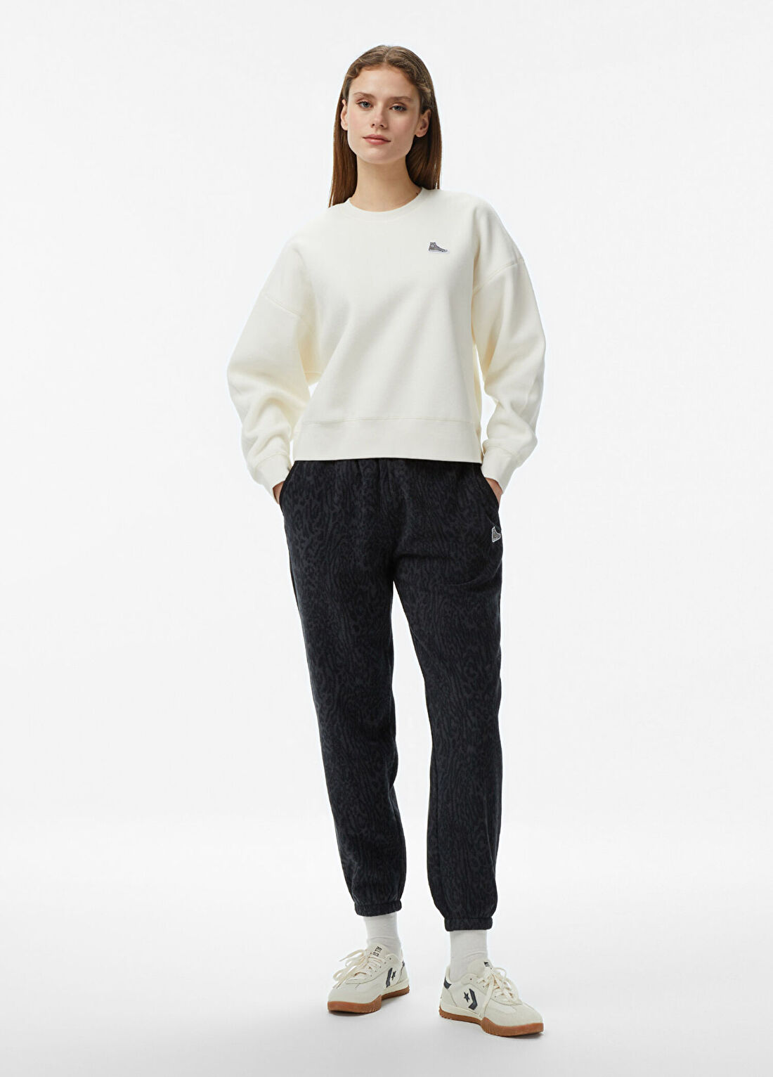 Converse Krem Kadın Sweatshirt görsel 3
