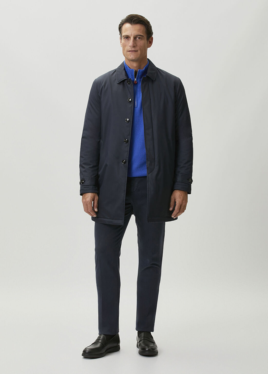 Kiton Lacivert Pardösü görsel 2