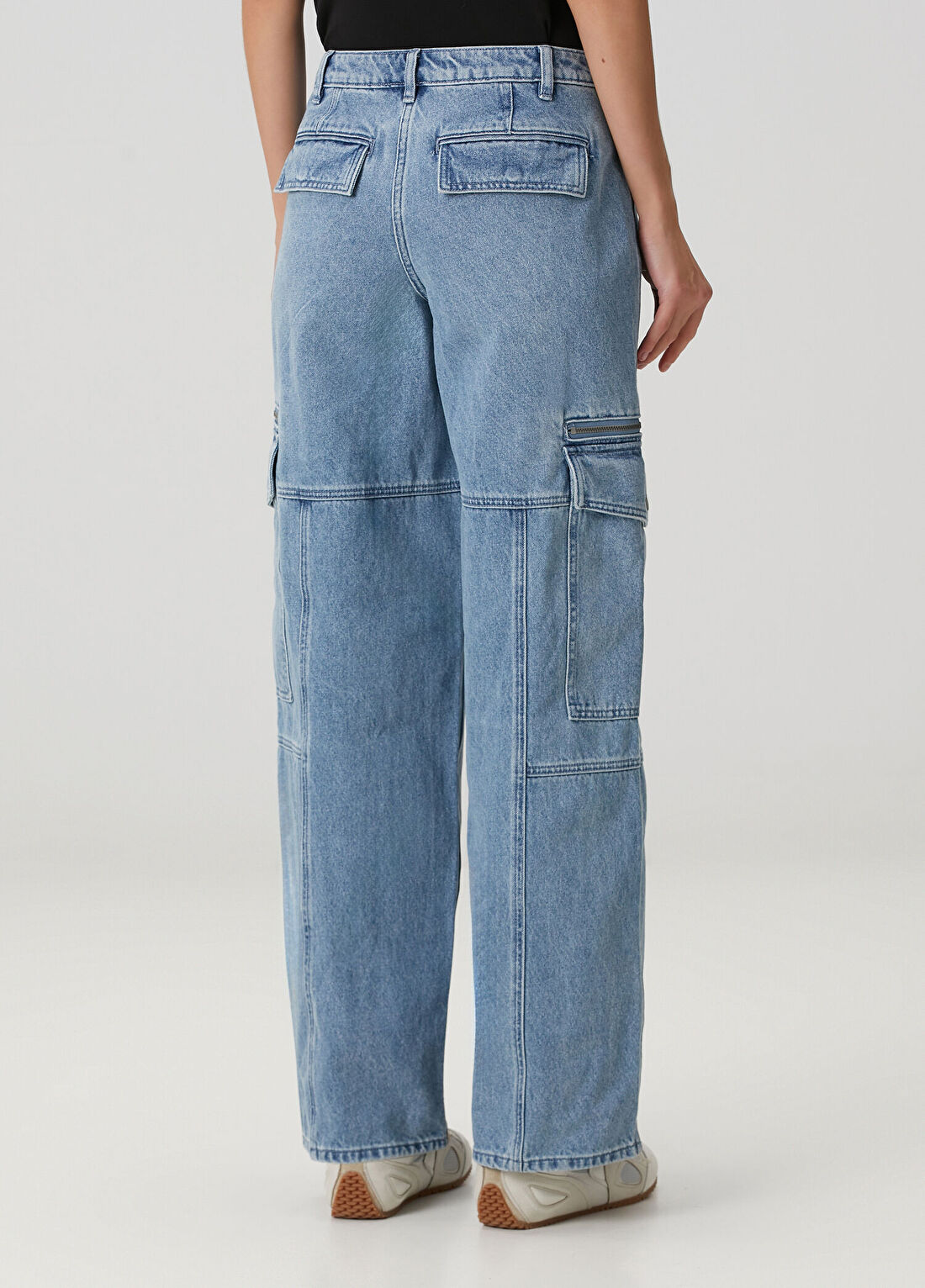 Michael Michael Kors Utility Mavi Kargo Jean Pantolon görsel 4