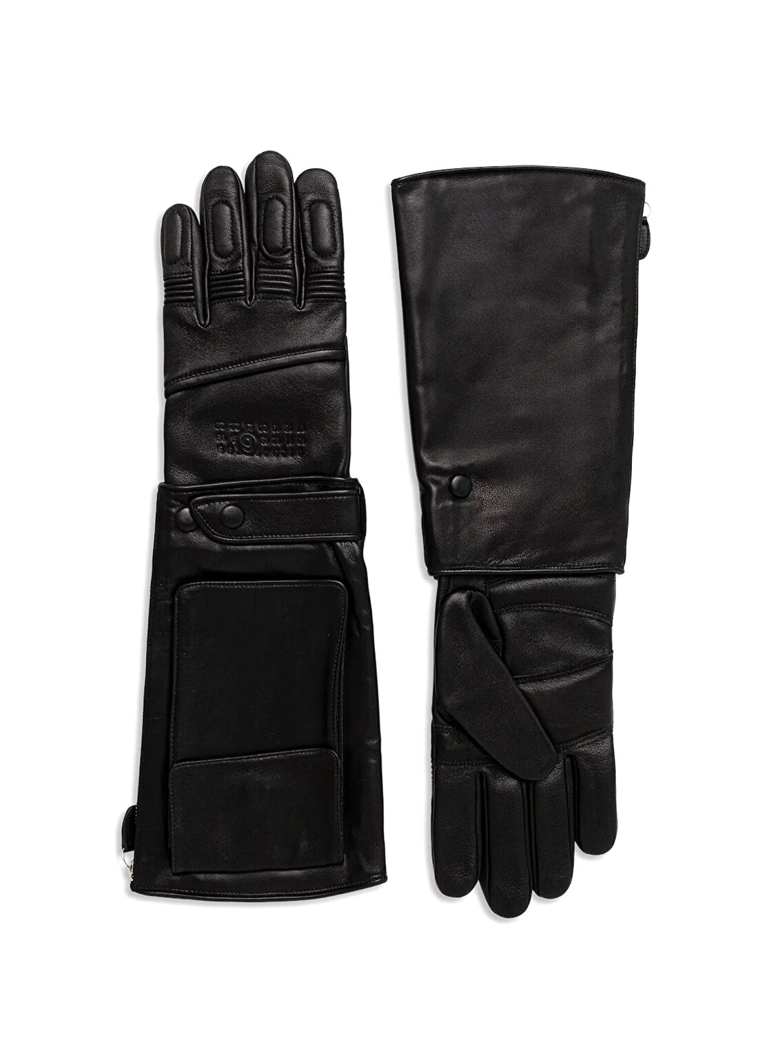 MM6 Maison Margiela Siyah Erkek Deri Eldiven