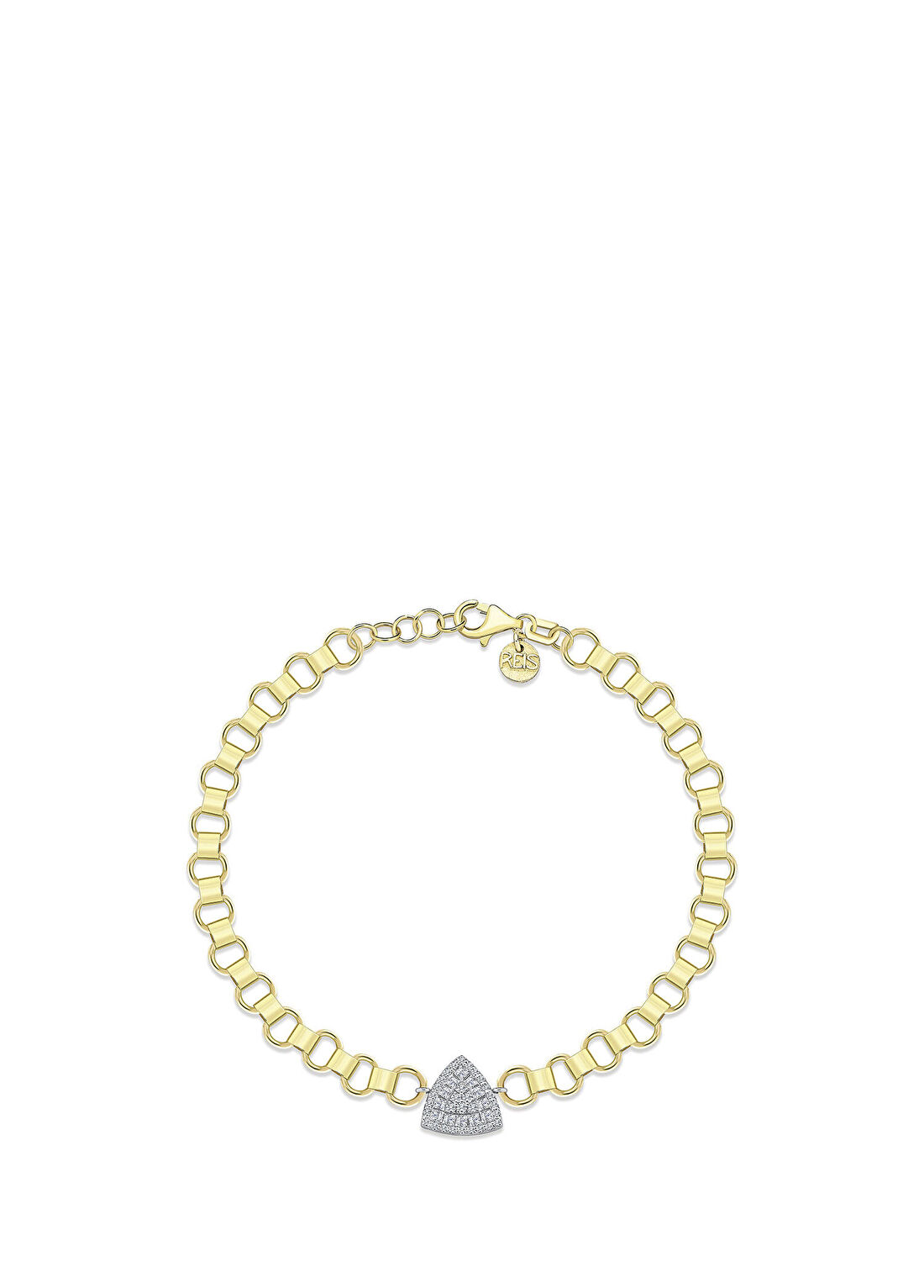 Reis Kuyumculuk Mini Desert Bracelet Pırlanta Taşlı 14 Ayar Altın Kadın Bileklik
