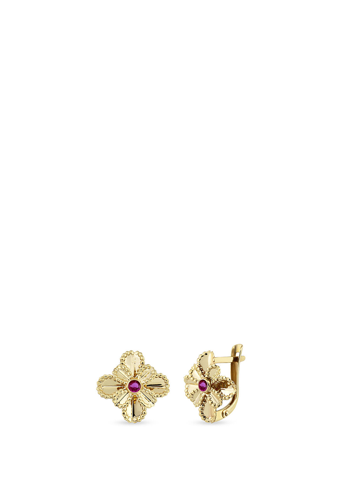 Orena Jewelry Ruby Lotus 14 Ayar Altın Kadın Küpe