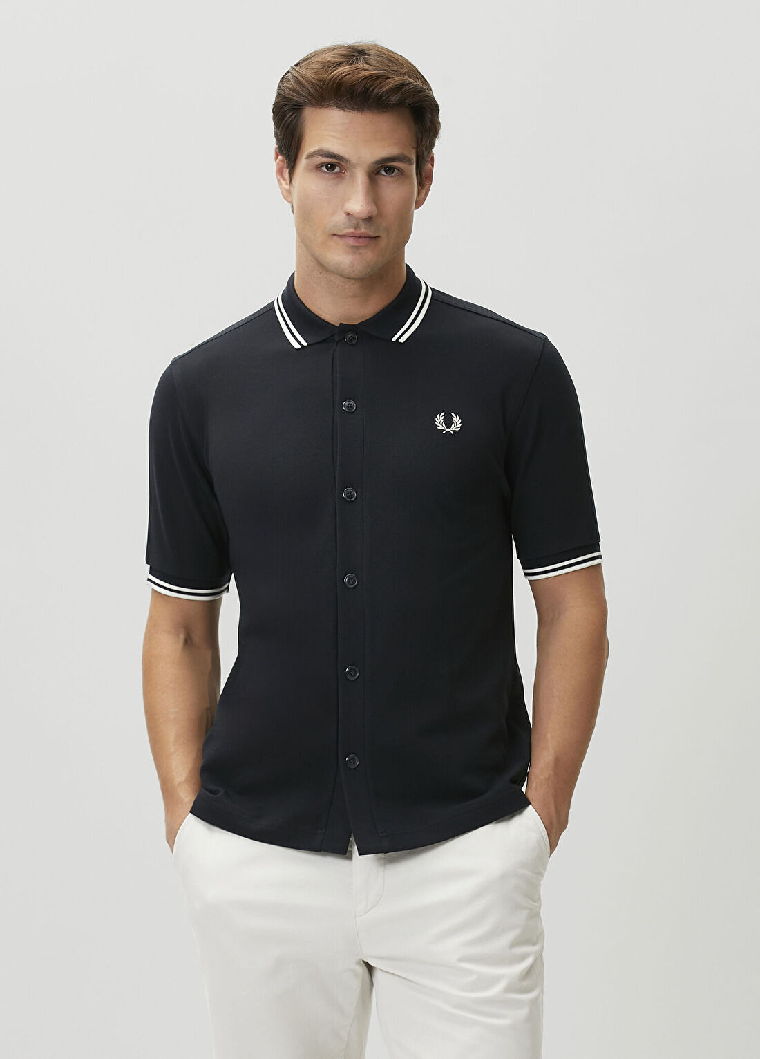 Fred Perry Lacivert Beyaz Polo Yaka T-shirt