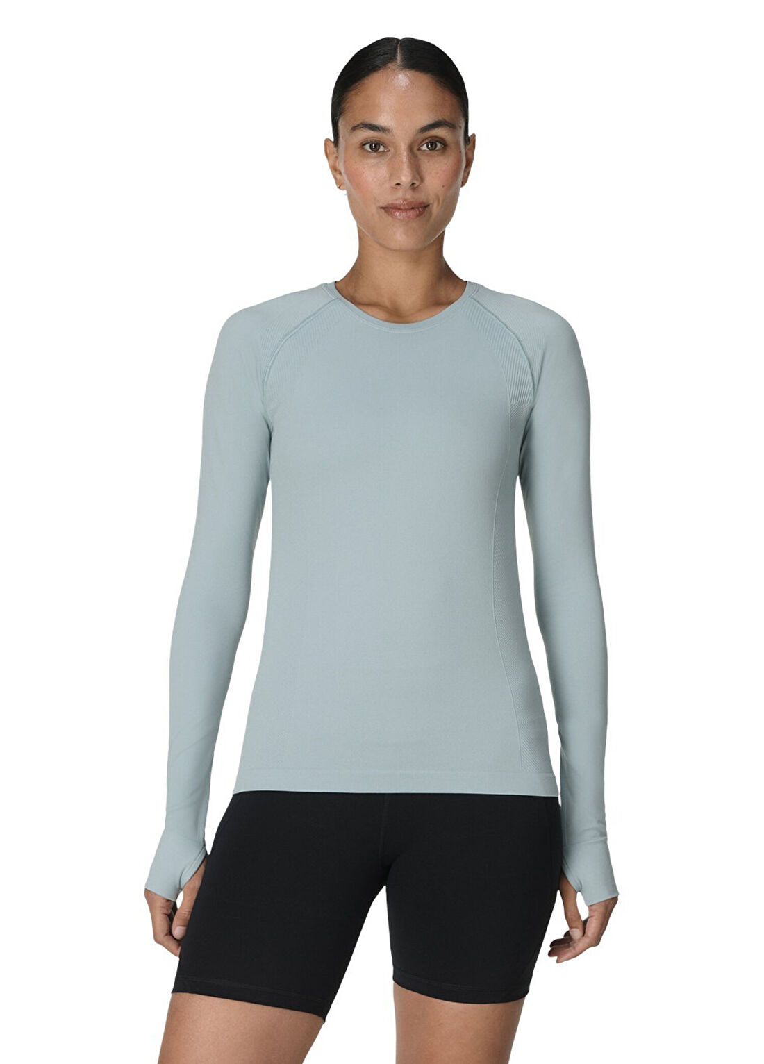 Sweaty Betty Athlete Seamless Long Sleeve Mavi Tank Top Uzun Kollu Kadın Spor Atlet