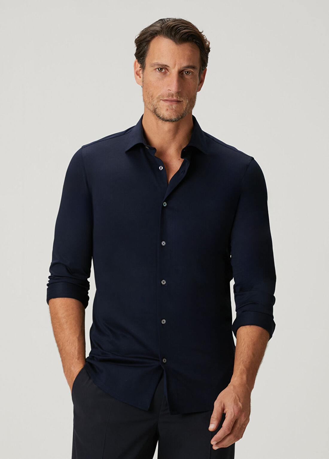 Beymen Collection Lacivert Merserize Gömlek