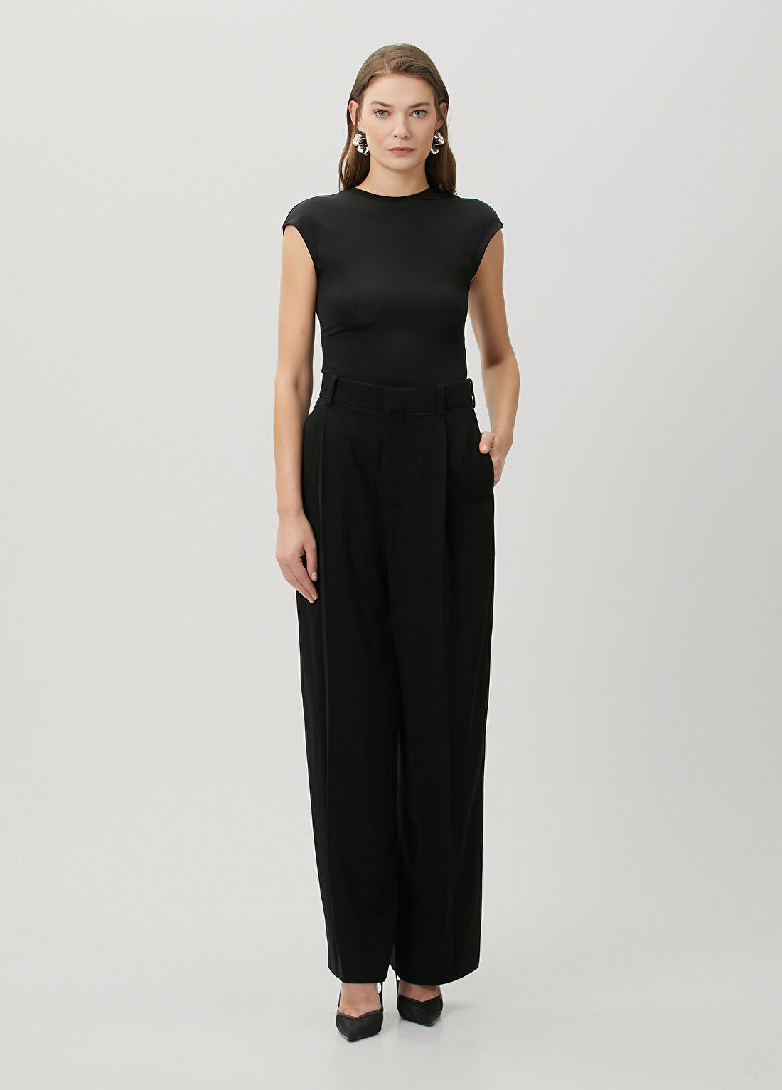 Wardrobe Nyc Siyah Pile Detaylı Pantolon