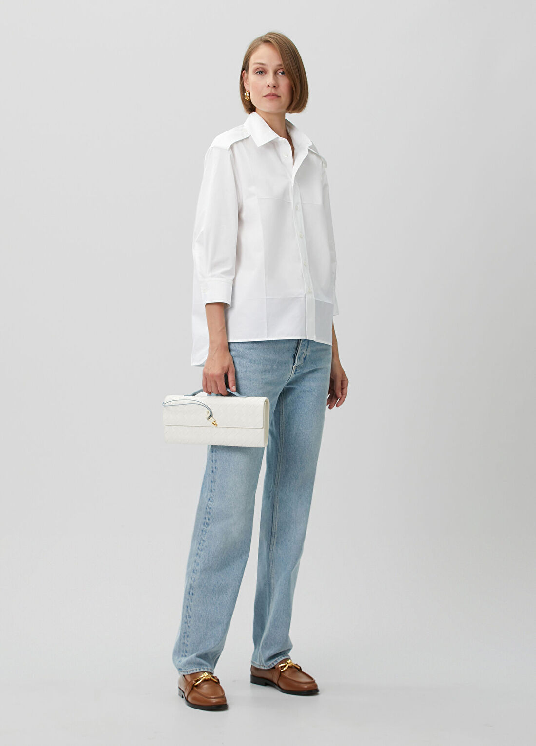 Bottega Veneta Mavi Straight Leg Jean Pantolon