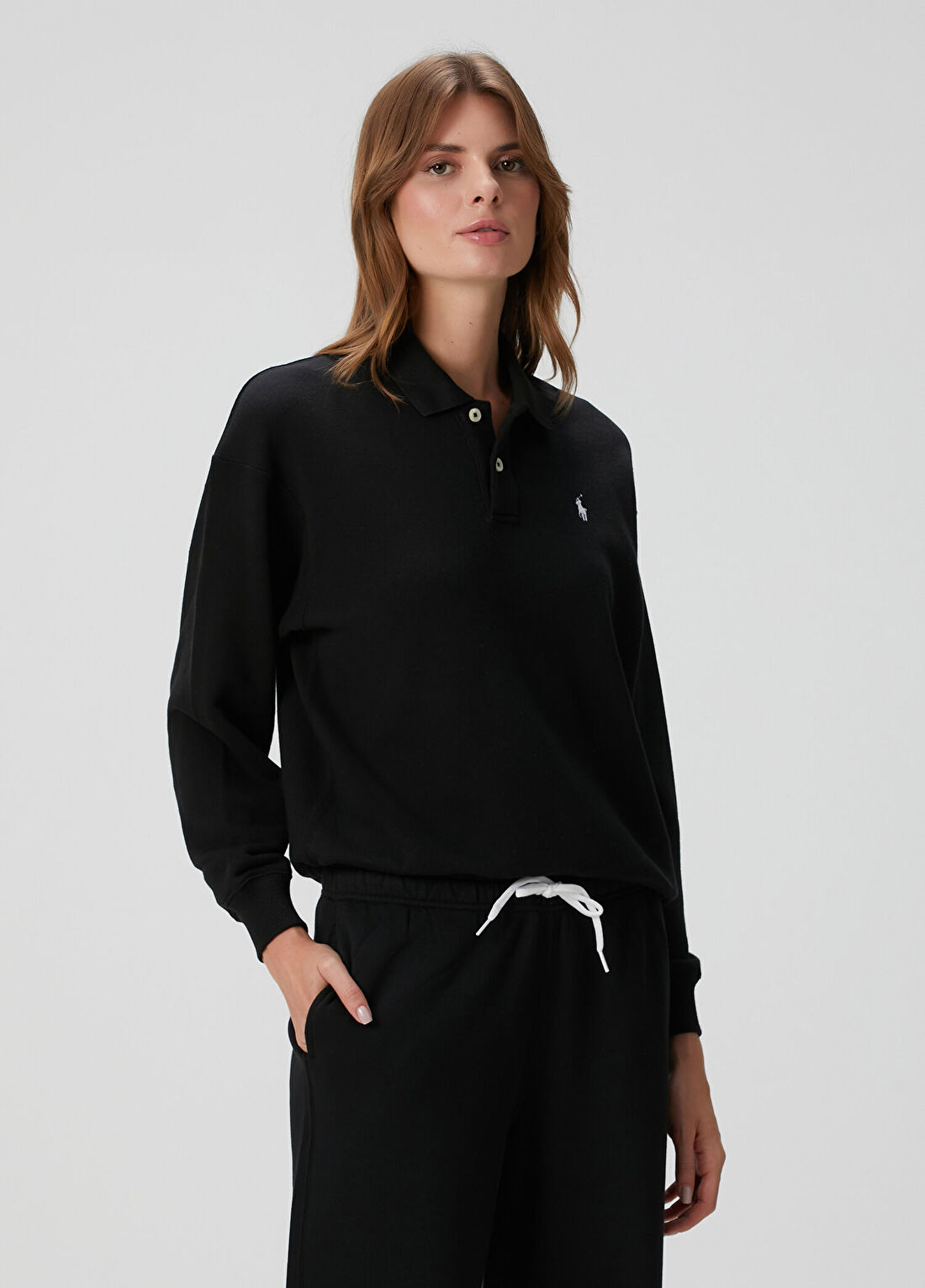 Polo Ralph Lauren Siyah Logo Nakışlı Sweatshirt görsel 3