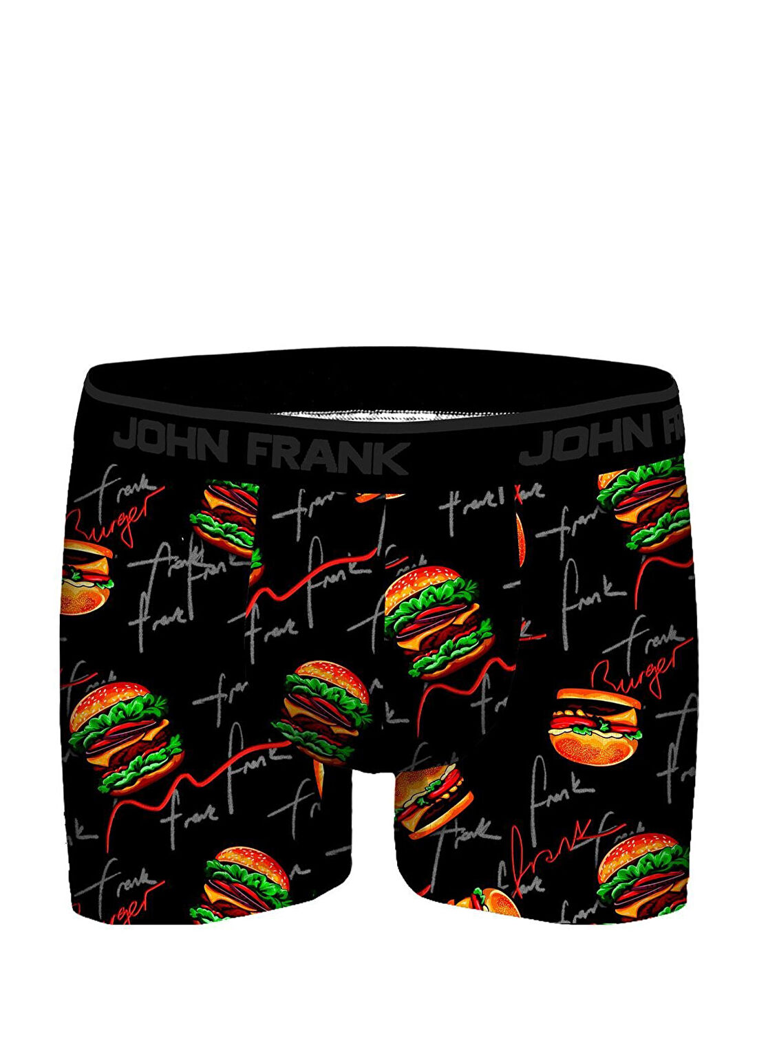 John Frank Colorblocked Baskılı Boxer