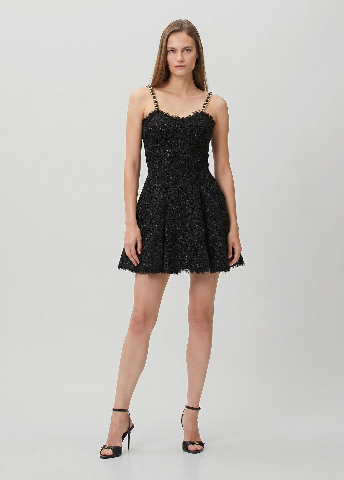 Balmain Siyah Mini Yün Elbise