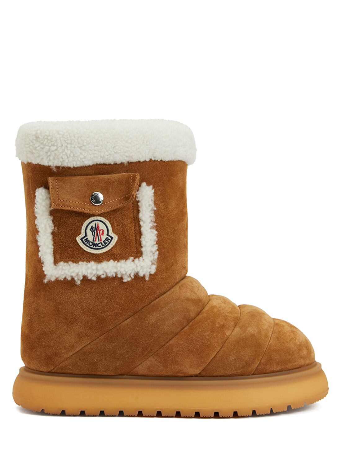 Moncler Taba Logolu Kadın Süet Kar Botu