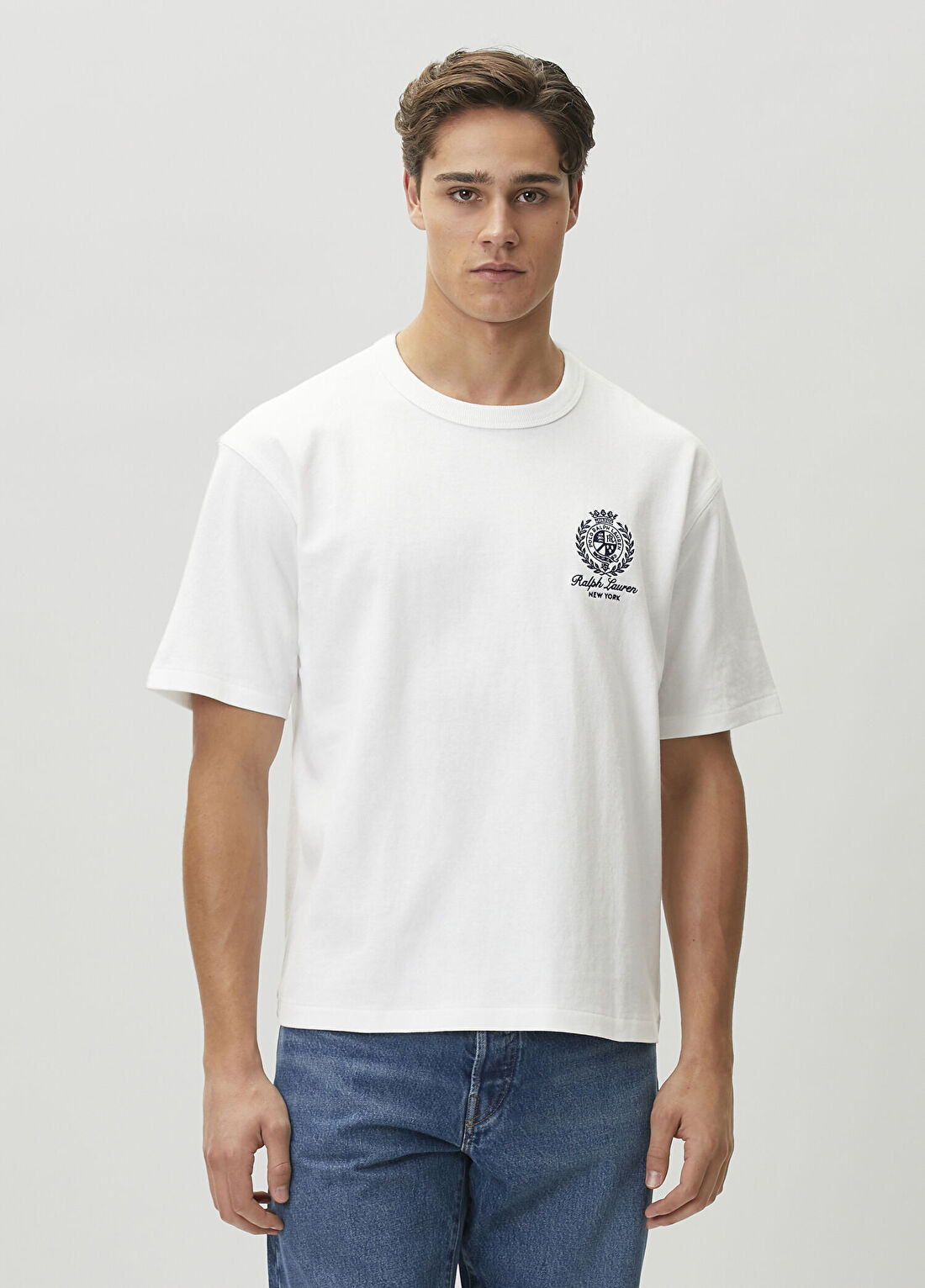 Polo Ralph Lauren Beyaz Logo Nakışlı Jersey T-shirt