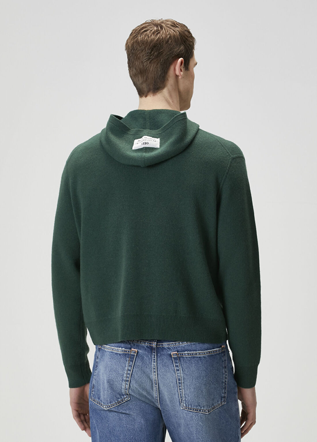 Acne Studios Yeşil Kapüşonlu Kaşmir Kazak görsel 4