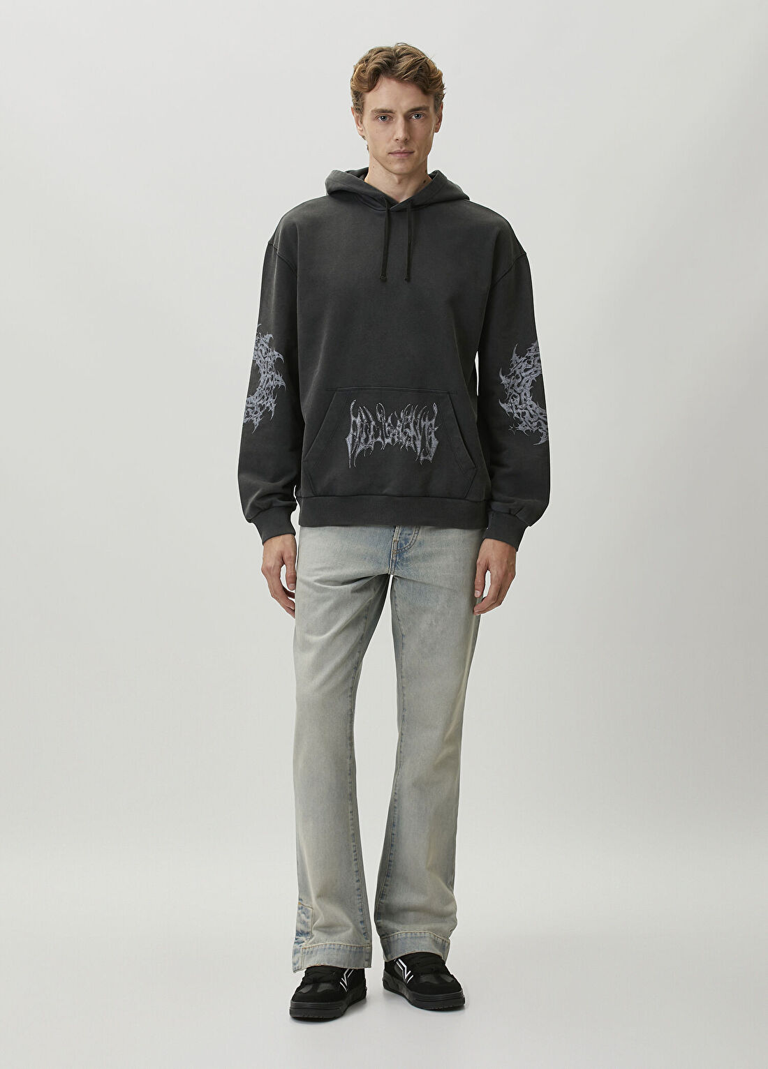 AllSaints Helvette Siyah Kapüşonlu Sweatshirt görsel 2