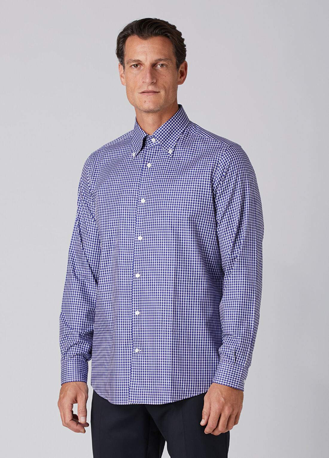 Beymen Collection Custom Fit Lacivert Pötikareli Gömlek görsel 4